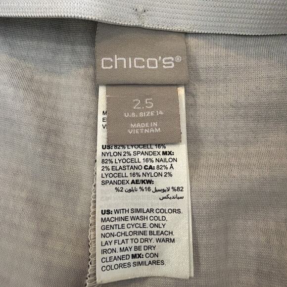 Chico's women's 14 Lg Ponte Houndstooth Black White Pull-On Pants classic career - Picture 5 of 9